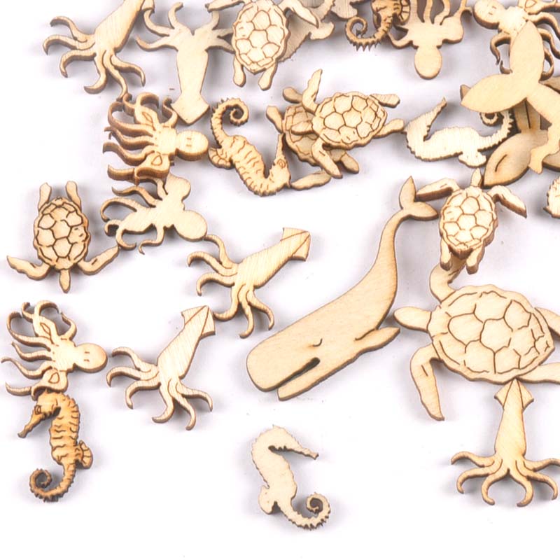 Craft Embellishment - 20 pièces 25-40mm tortue de mer/cheval/baleine
