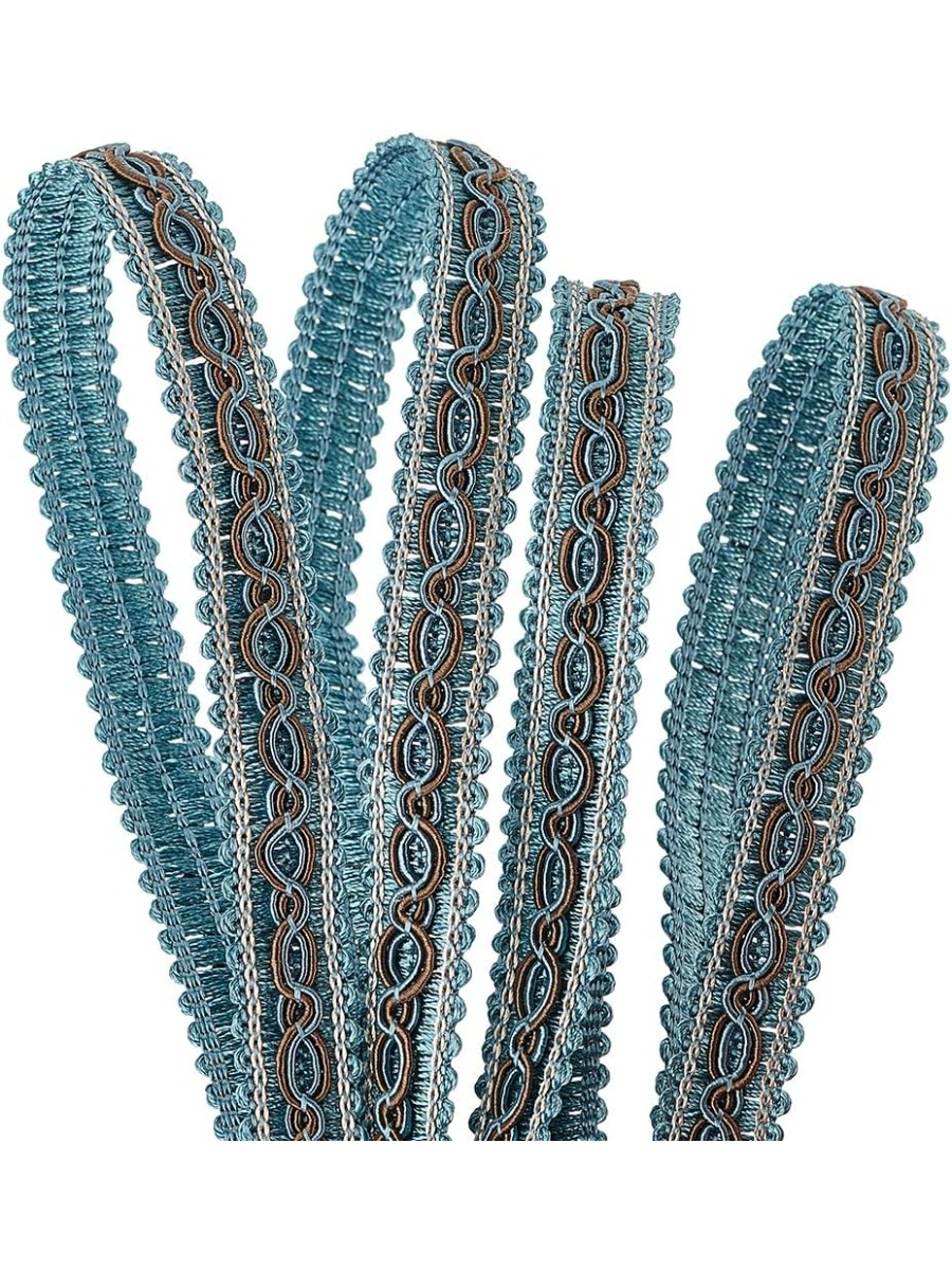 Fringe Ribbon Sewing - Tirm tressé bleu pour la couture,