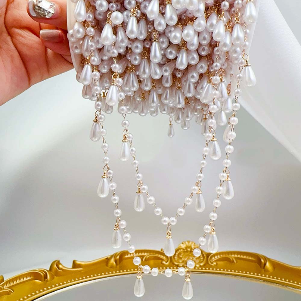 Pearl Trim Chain - 0.5M 1M Imitation perle goutte d'eau