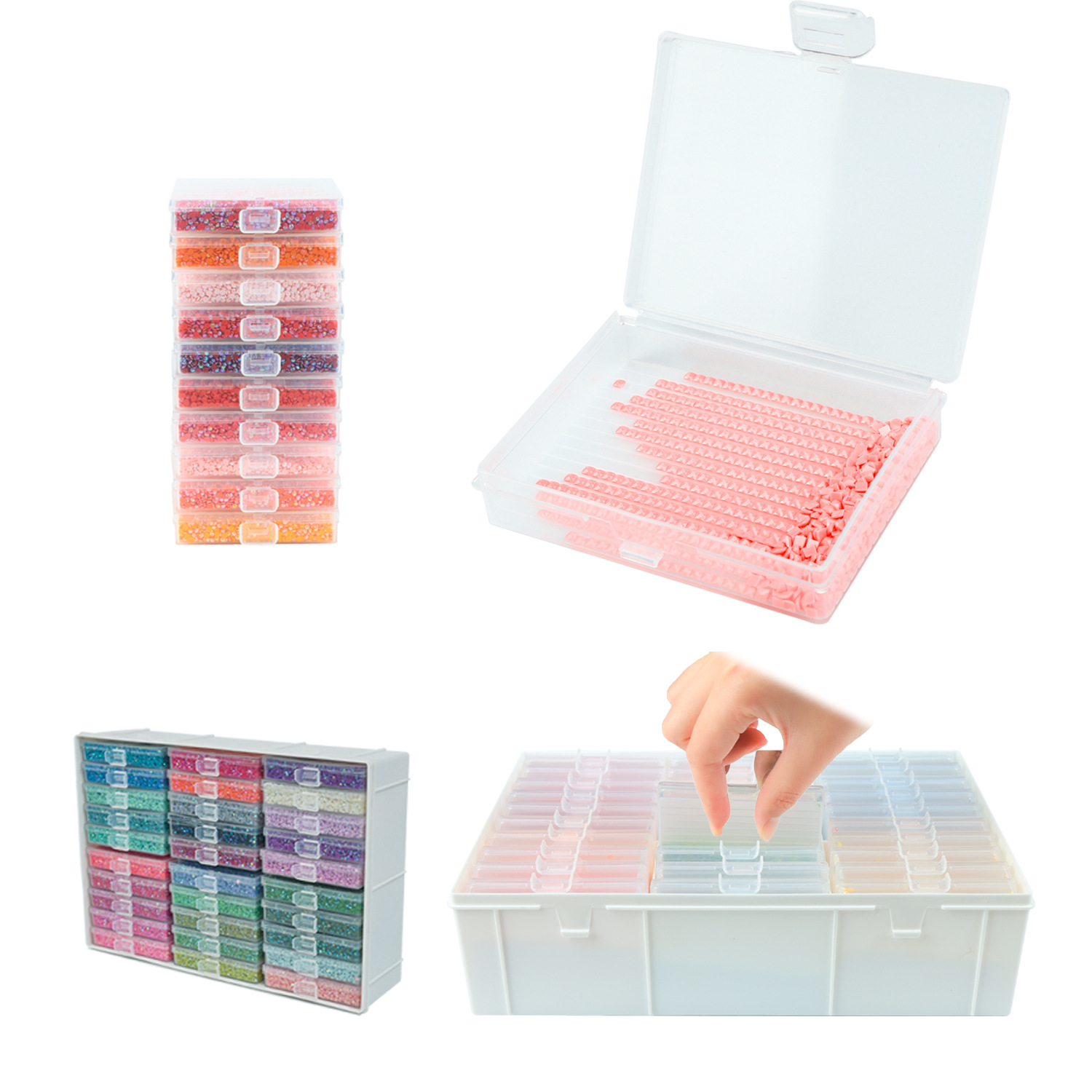 Craft Embellishment Storage - Ensemble de plateaux pour peinture au