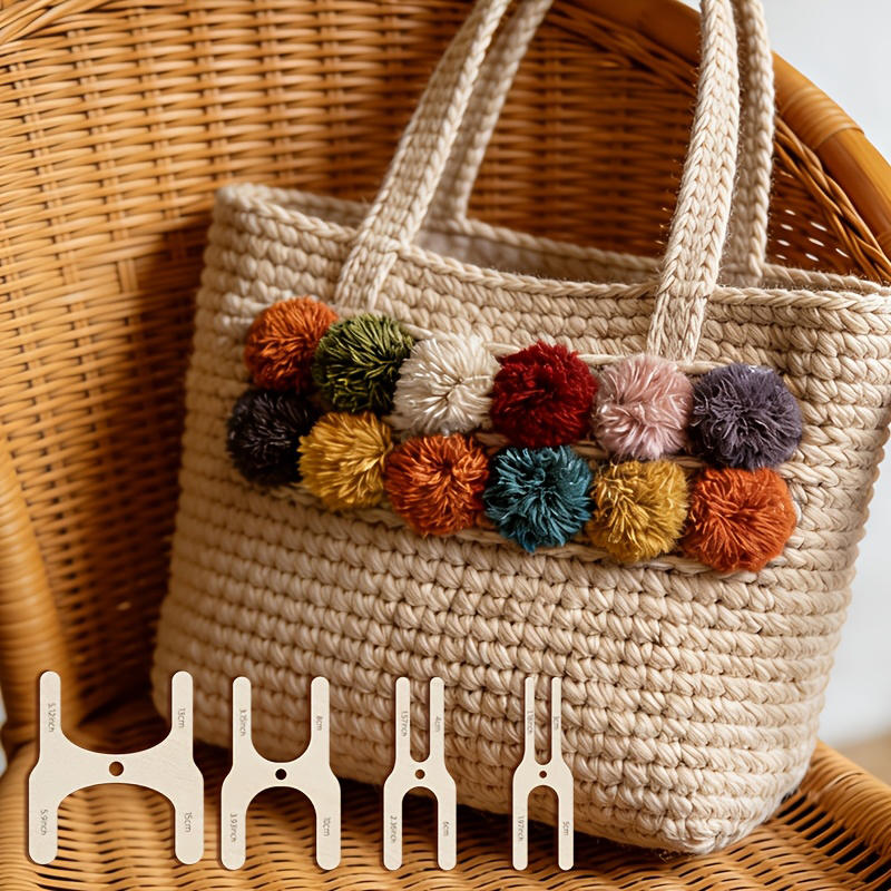 Pom Pom Maker Tool - Ensemble de 4 outils en bois