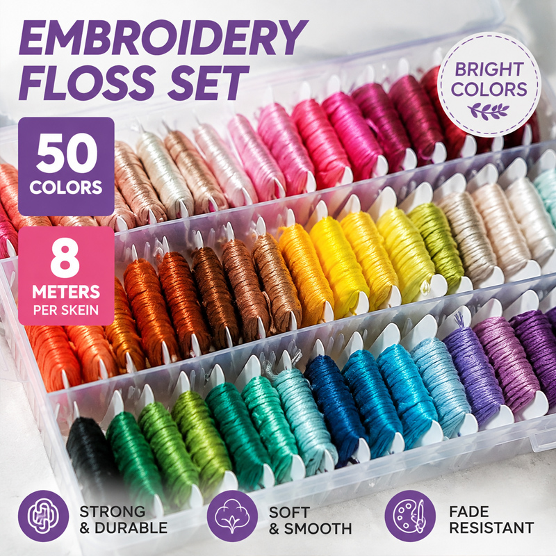 Embroidery Craft - Kit de fil à broder 100%