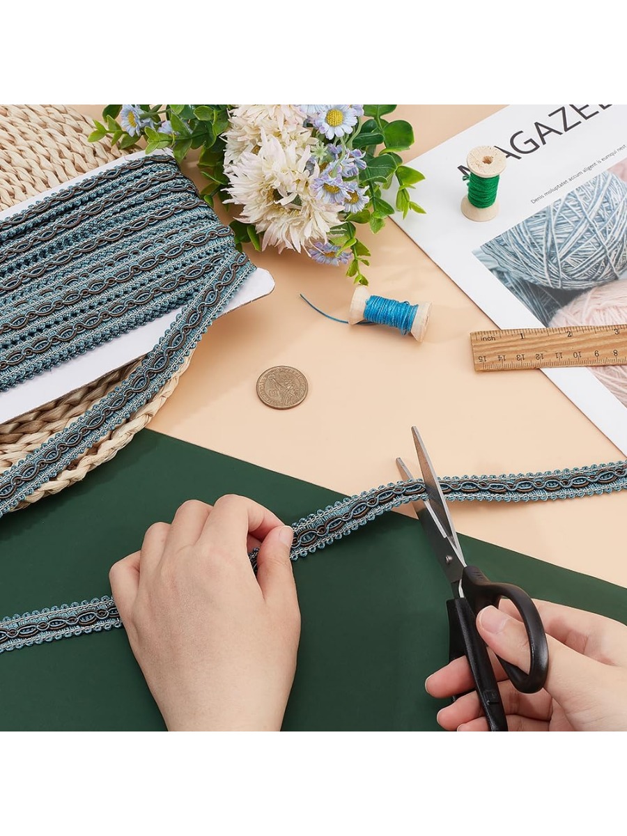 Tirm tressé bleu pour la coutu - Fringe Ribbon Sewing avis et prix