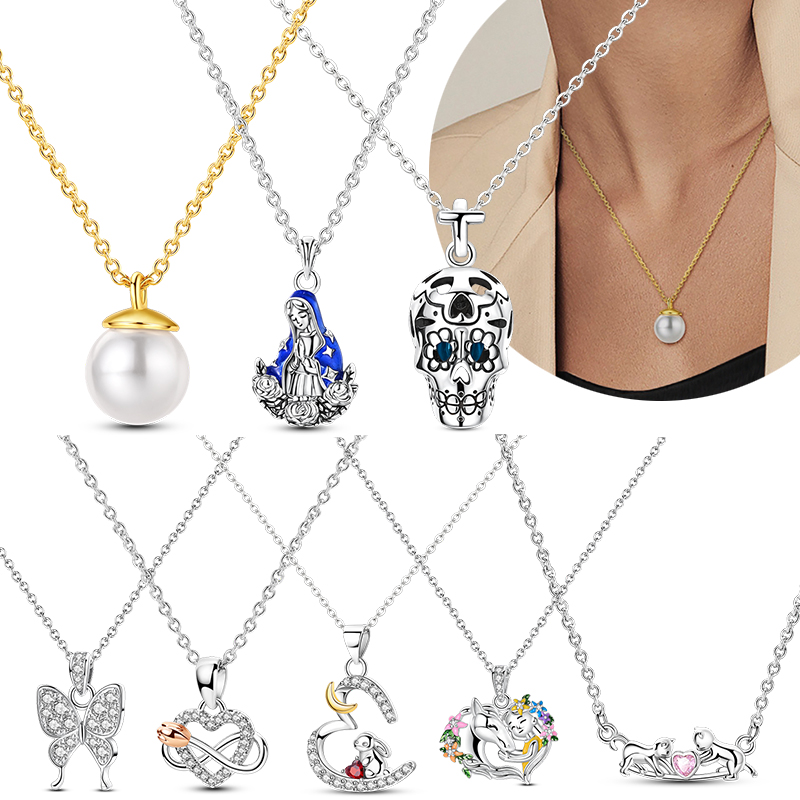 Original 925 collier en argent - Pearl Trim Chain avis et prix