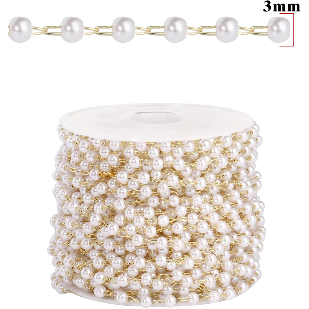 Chaîne en laiton plaqué or ave - Pearl Trim Chain avis et prix