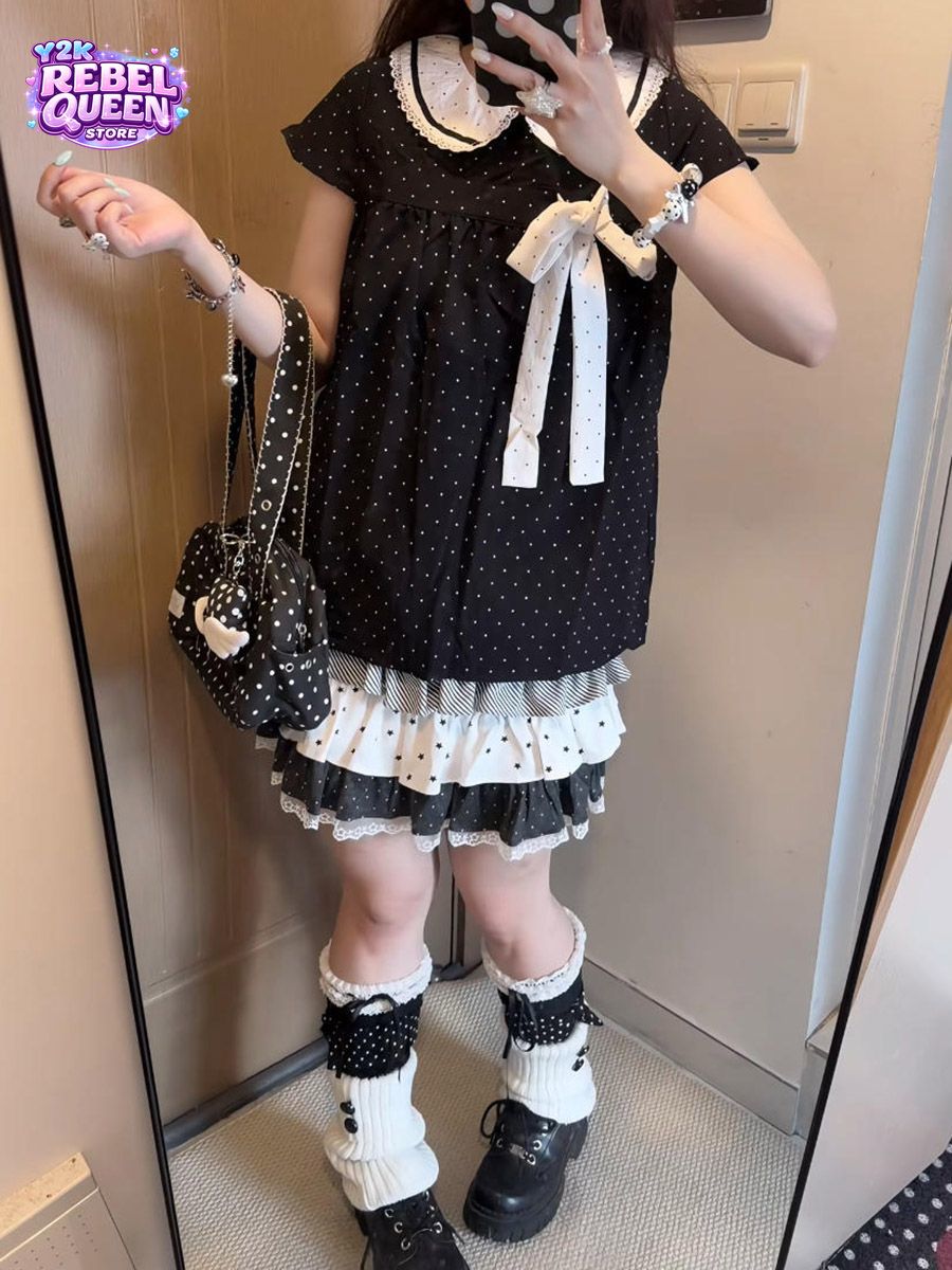 Ensemble 2 pièces Y2K Kawaii j - Elastic Lace Trim avis et prix