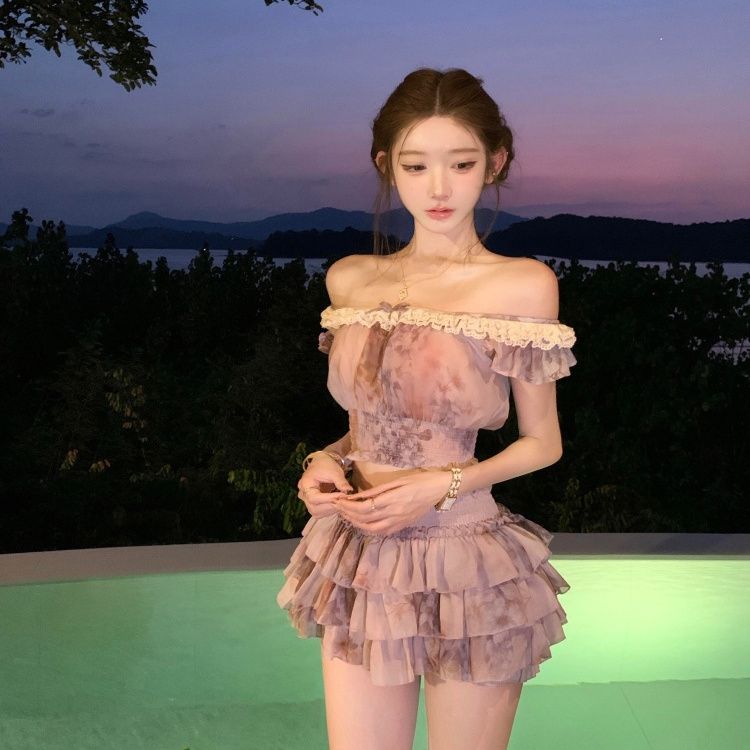 Ensemble 2 pièces Coquette à l - Elastic Lace Trim avis et prix