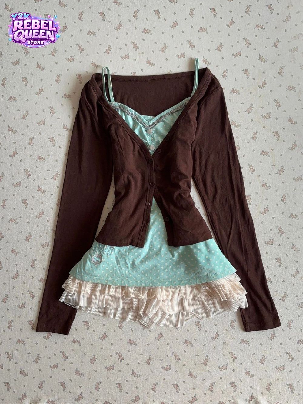 Ensemble Robe Camisole Coquett - Elastic Lace Trim avis et prix